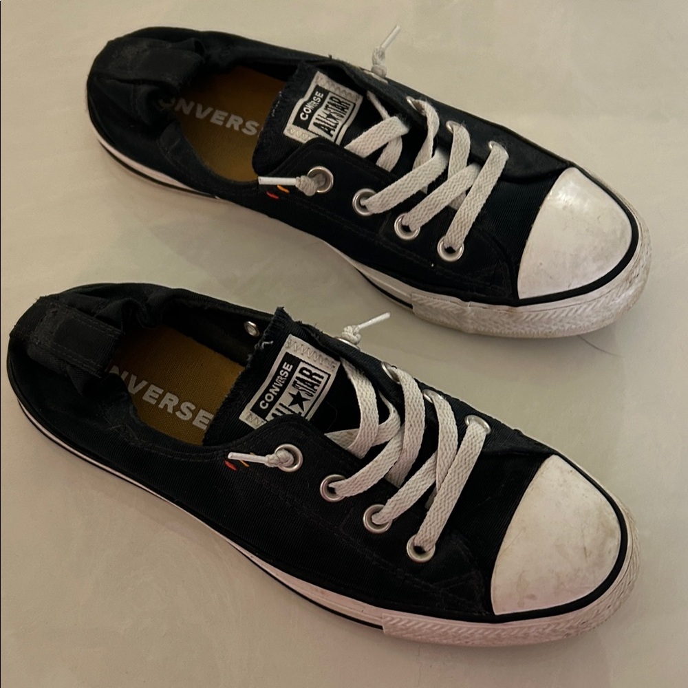 Converse Black and White Low-Top Canvas slingback Sneakers